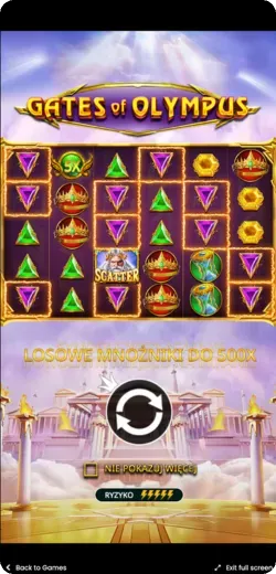 Gates of Olympus – ekran gry kasynowej